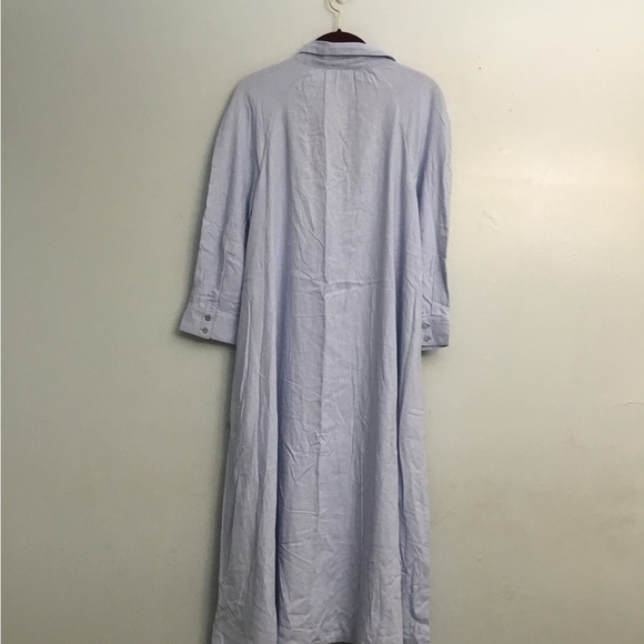 Calypso St. Barth Light Blue Button-Down Midi Dress - Picture 11 of 13
